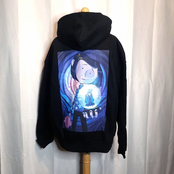 Coraline movie doll button eye graphic hoodie heavy duty thick comfy new Medium - Picture 7 of 9